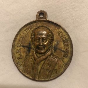 Rare vintage gold Papal pendant